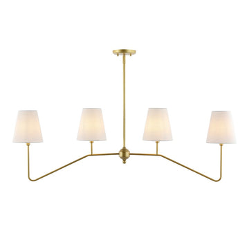 Signe 47.5" 4-Light Classic Minimalist Iron Linear LED Pendant - JONATHAN Y